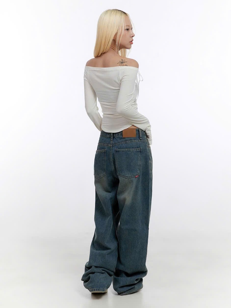 Quần Jean Nữ Baggy Ống Rộng