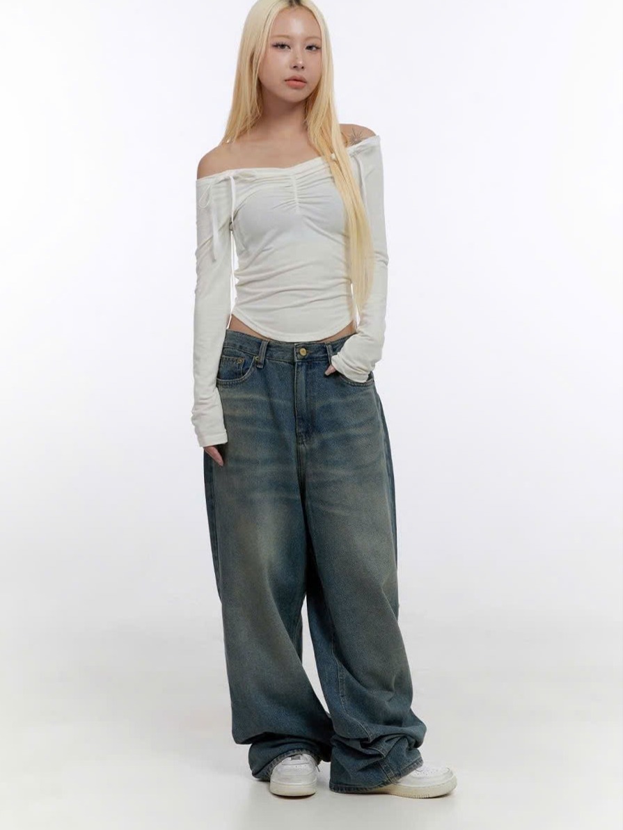 Quần Jean Nữ Baggy Ống Rộng