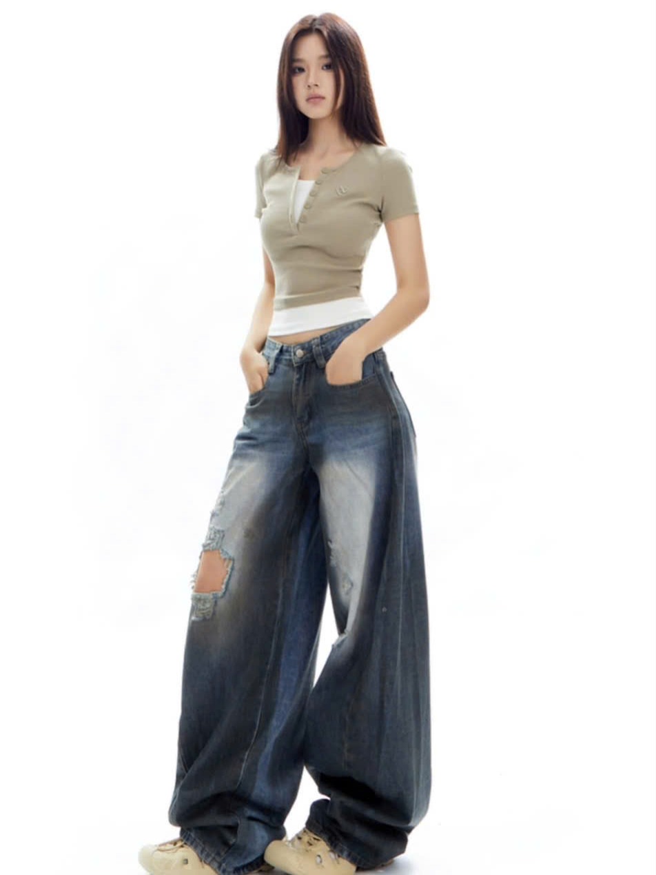 Quần Jean Nữ Straight Basic Cổ Điển