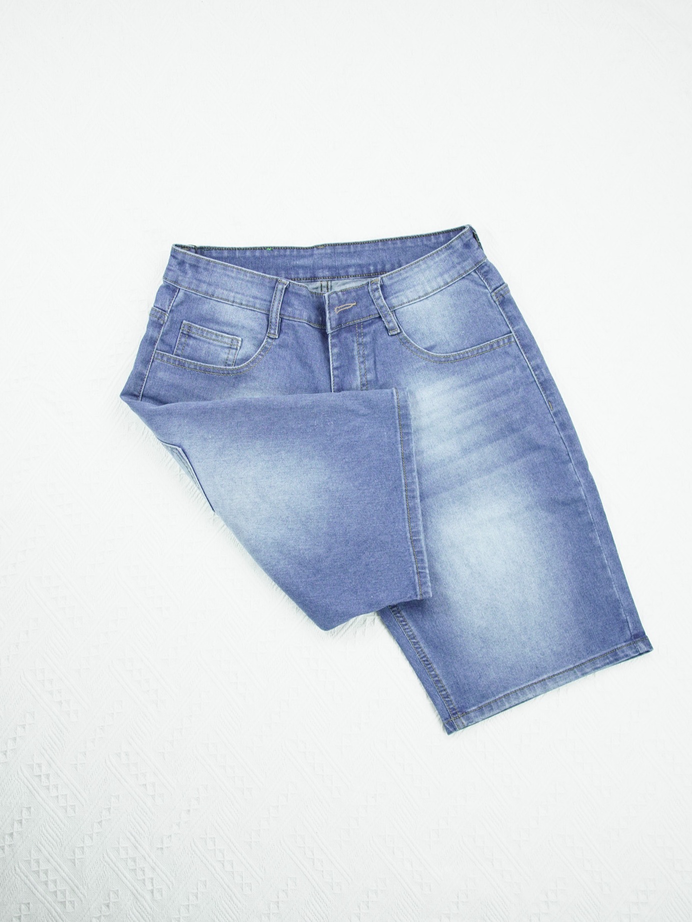 Light Blue Straight Shorts