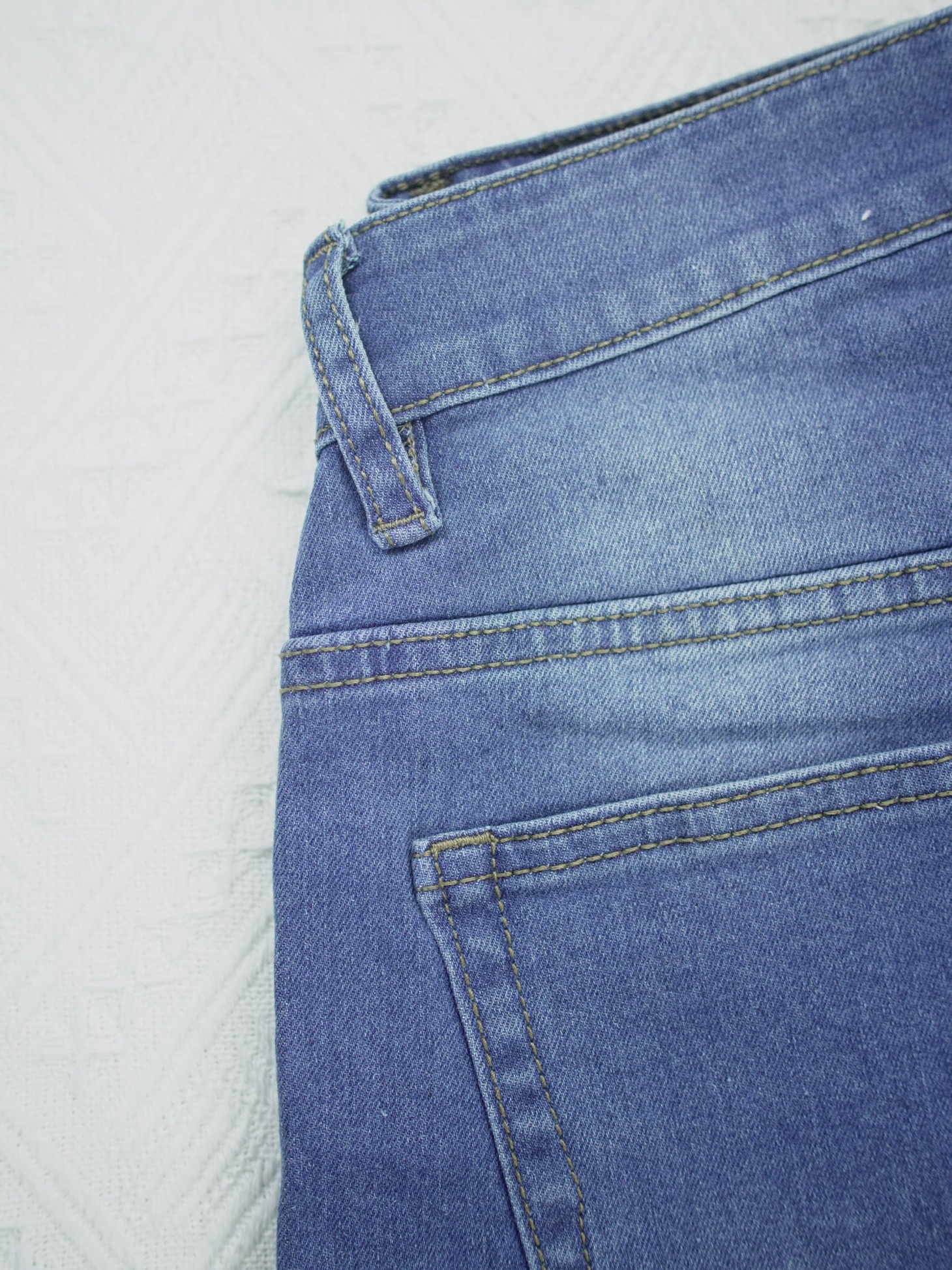 Light Blue Straight Shorts