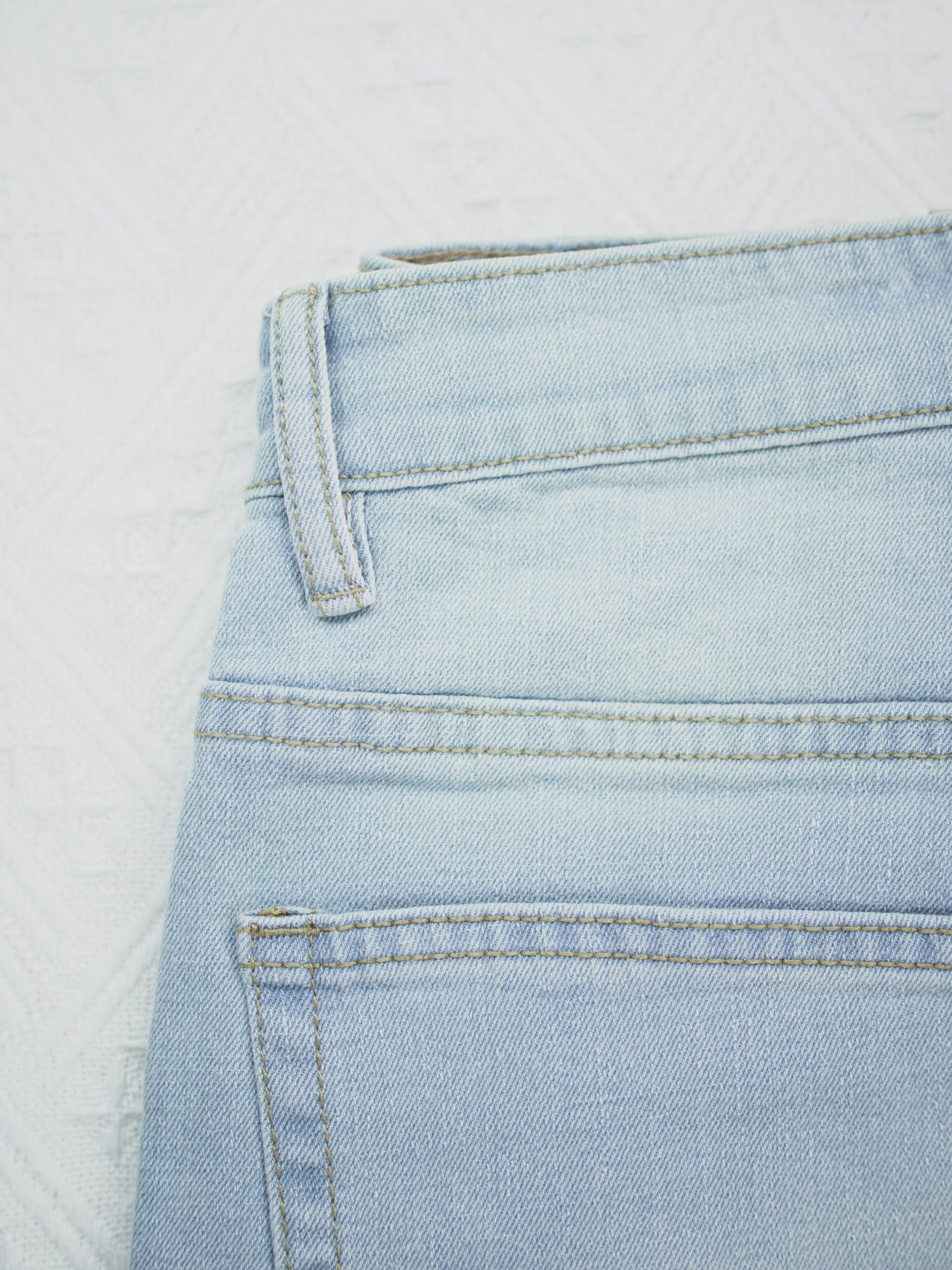 Ice Blue Distressed Jorts