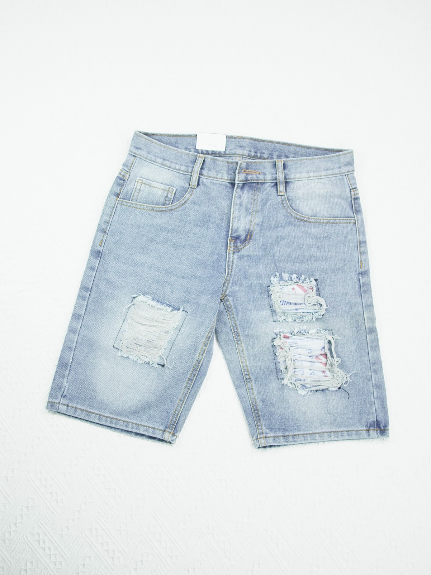 Light Blue Patchwork Jorts