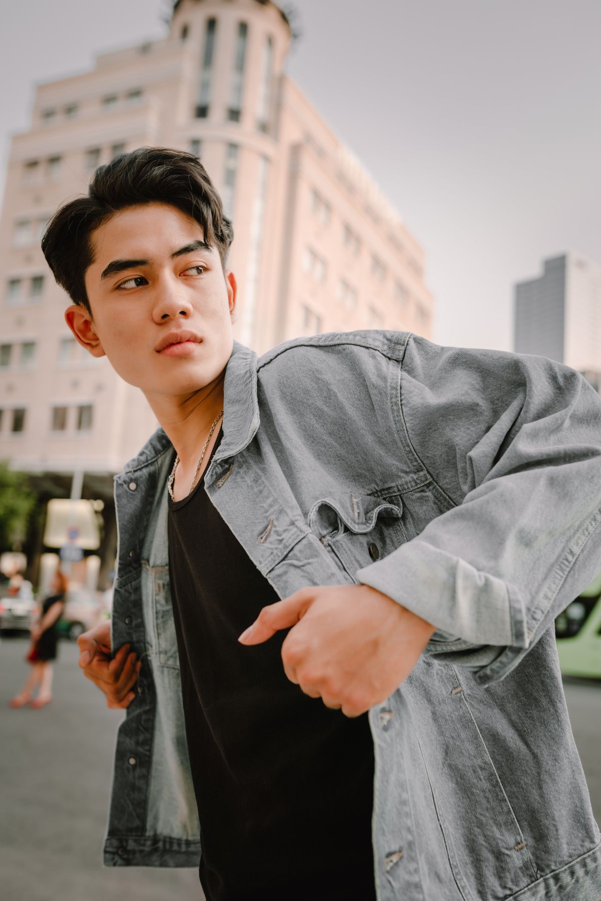 Áo Khoác Jean Nam Trơn Tối Màu