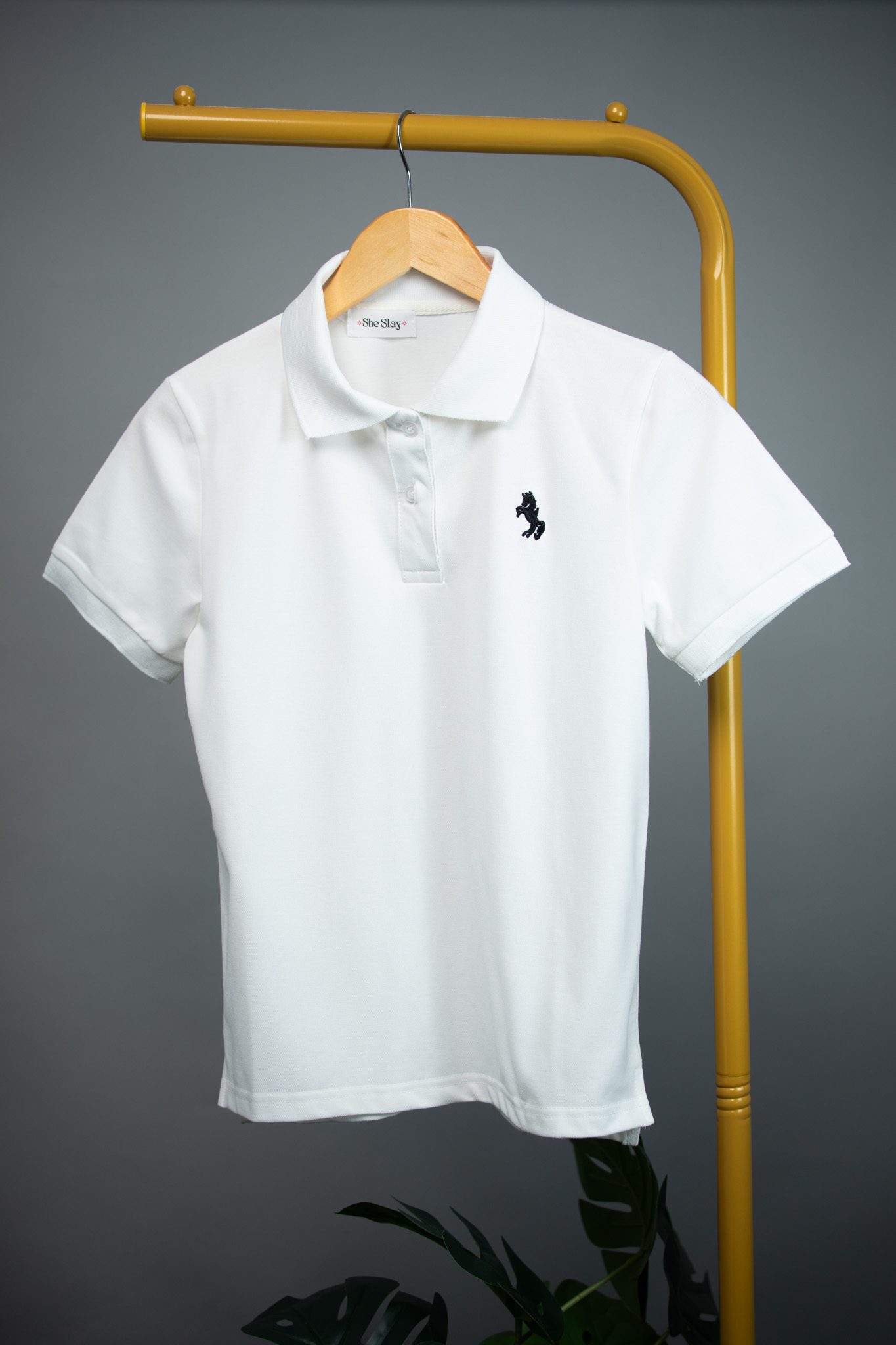 Áo Polo Trắng Thêu Logo Ngựa