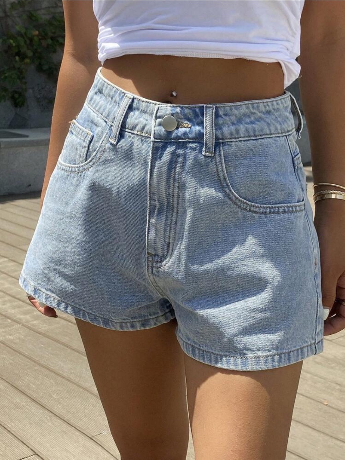 [NHÁP] Quần Short Jeans Ống Rộng Cạp Cao