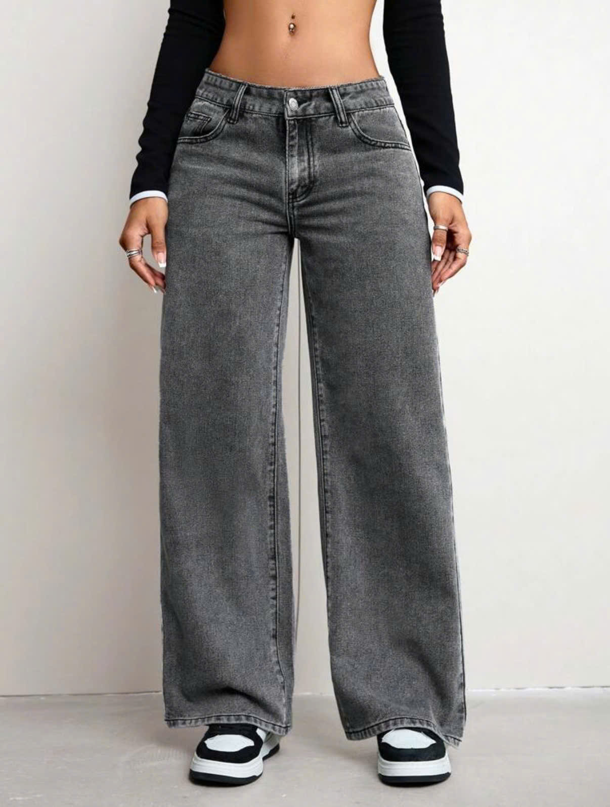 Quần Jeans Ống Rộng Dài